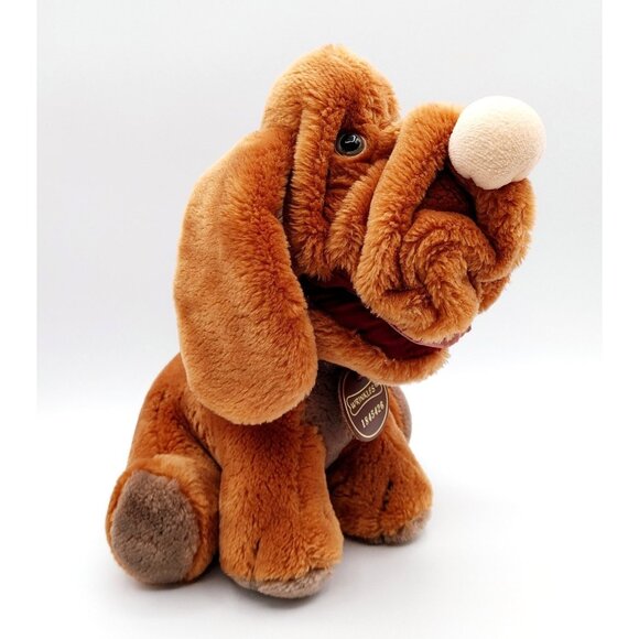 Ganz Bros. Wrinkles Dog 10" Rare Dark Brown 1981 Sitting Hound Dog 1845426 - Picture 1 of 6